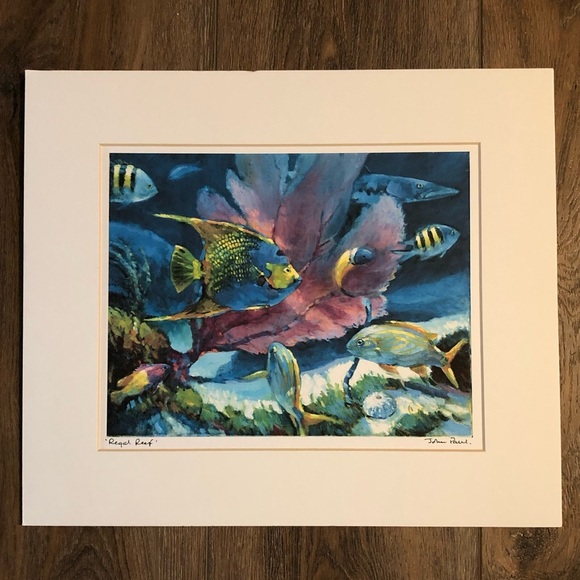 Artist Signed Watercolor Print - Rich Colors Intense Light - Bahama Fish Ocean - Picture 11 of 11